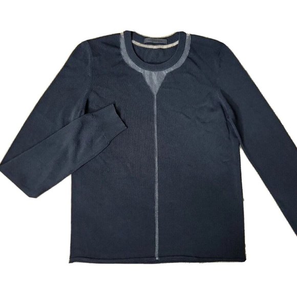 Alexander Wang Women's Medium Black Knit Sweater Viscose Stretch Sheer Panel - Picture 1 of 9